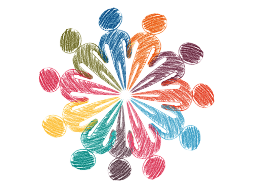 Bild: geralt/pixabay.com/CC 0 Bunte Zeichnung stilisierter Menschen, die einen Kreis bilden.