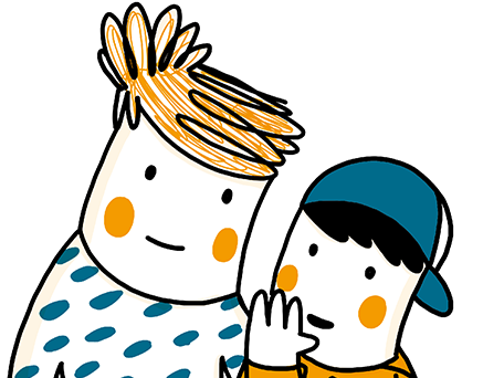 Bild: DKJS/Sandra Bach Illustration eines Kindes und einer erwachsenen Person