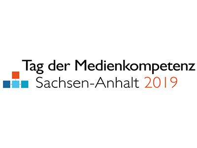 Bild: ©Netzwerk Medienkompetenz Veranstaltungslogo bestehend aus 4 Quadraten und Schriftzug
