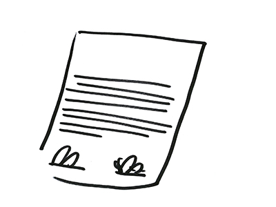 Bild: DKJS/Sandra Bach Ullustration eines unterschrieben Dokuments