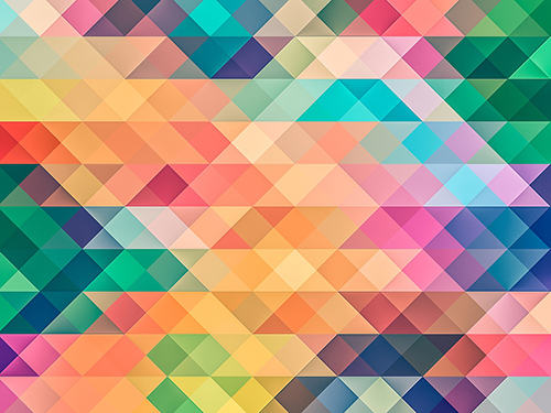 Grafik mit verschieden bunten Vierecken, die aneinanderliegen und deren Farben ineinander übergehen